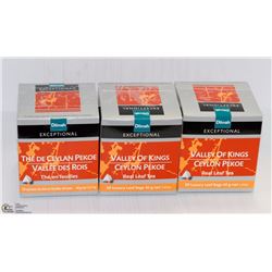 3 BOXES OF DILMAH TEA: VALLEY OF KINGS CEYLON