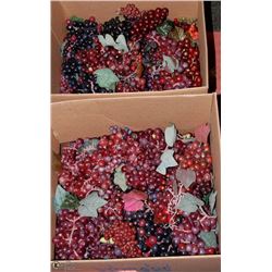 2 BOXES OF DECORATIVE GRAPES