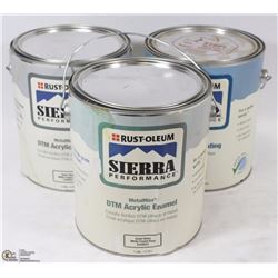 3, 1 GALLON PALES OF RUST-O-LEUM PRODUCTS