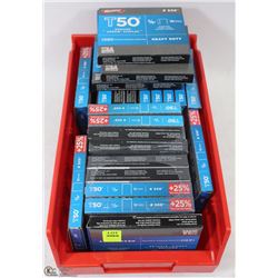 23 BOXES OF 1250 T50 ARROW 3/8"X10MM STAPLES