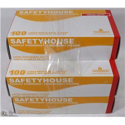 5 BOXES OF MEDIUM LATEX DISPOSABLE GLOVES