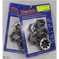 PAIR OF 5PC HEX DIE RETHREADING SETS