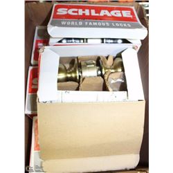 BOX OF NEW SCHLAGE INTERIOR PASSAGE LOCKSETS