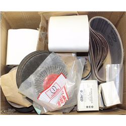 LOT OF SANDING BELTS, ABRASIVE DISCS AND MORE