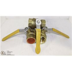 LOT OF THREE 1-1/4" BRASS BALL VALVES 600PSI