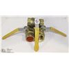 Image 1 : LOT OF THREE 1-1/4" BRASS BALL VALVES 600PSI