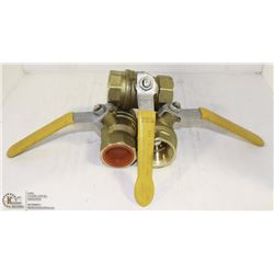 LOT OF THREE 1-1/4" BRASS BALL VALVES 600PSI