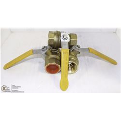 LOT OF THREE 1-1/4" BRASS BALL VALVES 600PSI
