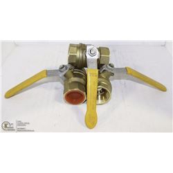 LOT OF THREE 1-1/4" BRASS BALL VALVES 600PSI