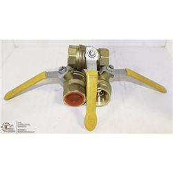 LOT OF THREE 1-1/4" BRASS BALL VALVES 600PSI