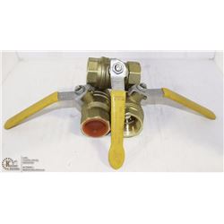 LOT OF THREE 1-1/4" BRASS BALL VALVES 600PSI