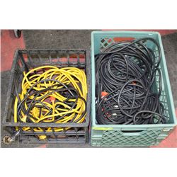 17)2 CRATES W/ EXTENSION CORDS