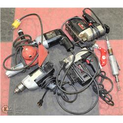 BOX OF ASSORTED POWER TOOLS