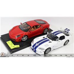 2 CARS 1:18 DIE CAST - VIPER & FERARRI