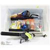 Image 1 : 3 FISHING RODS, REELS & SUPPLIES