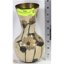 BRASS HAND PAINTED VASE