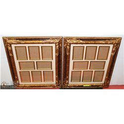 PAIR OF MATCHING GOLD TONE "FAMILY" PICTURE