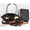 Image 1 : 2 NEW DESIGNER HAND BAGS AND LEATHER BELTS