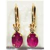 Image 1 : #1-10K YELLOW GOLD RUBY AND DIAMOND EARRINGS