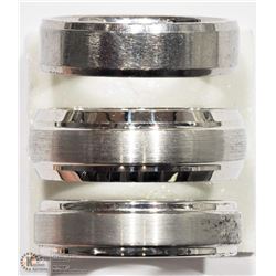 #5-TWO TUNGSTEN CARBIDE & ONE COBALT MENS RINGS