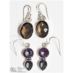 #9-TWO PAIRS OF STERLING SILVER DROP EARRINGS