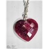 Image 1 : #17-STERLING SILVER RUBY HEART NECKLACE