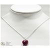 Image 2 : #17-STERLING SILVER RUBY HEART NECKLACE