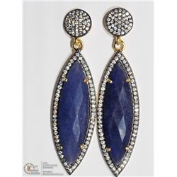 #18-ST. SILVER SODALITE ANTIQUE STYLE EARRINGS