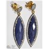 Image 2 : #18-ST. SILVER SODALITE ANTIQUE STYLE EARRINGS