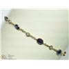 Image 1 : #20-14K YELLOW GOLD BLUE & WHITE SAPPHIRE BRACELET