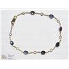 Image 2 : #20-14K YELLOW GOLD BLUE & WHITE SAPPHIRE BRACELET