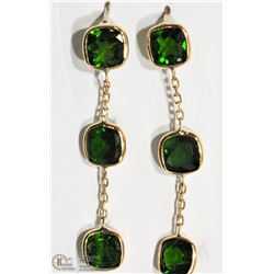 #24-14K YELLOW GOLD CHROME DIOPSIDE DROP EARRINGS