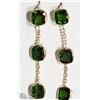 Image 1 : #24-14K YELLOW GOLD CHROME DIOPSIDE DROP EARRINGS