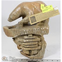 INUIT SOAP STONE SCULPTURE SIGNED BY ARTIST