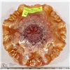 Image 1 : FENTON HOLLY MARIGOLD CARNIVAL GLASS 9" BOWL