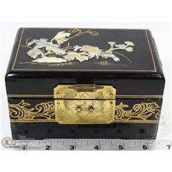 BLACK LACQUER JEWELLERY BOX
