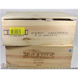 2 WOOD WINE CRATES