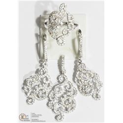 #26-4PC STERLING SILVER CUBIC ZIRCONIA SET