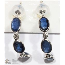 #28-14K WHITE GOLD SAPPHIRE & DIAMOND EARRINGS