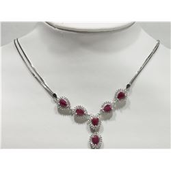 #29-STERLING SILVER RUBY  NECKLACE