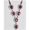Image 2 : #29-STERLING SILVER RUBY  NECKLACE