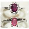 Image 1 : #36-TWO STERLING SILVER RUBY RINGS SIZES 7.5 & 9.5