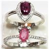 Image 2 : #36-TWO STERLING SILVER RUBY RINGS SIZES 7.5 & 9.5