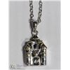 Image 1 : #37-ST.SILVER DIAMOND EARRINGS & PENDANT NECKLACE