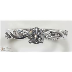 #39-14K WHITE GOLD DIAMOND TWIST RING SIZE 6.5