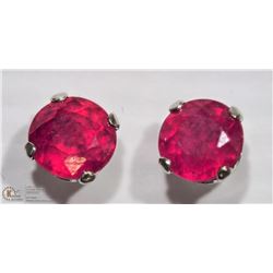 #40-10K WHITE GOLD RUBY STUD EARRINGS