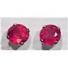 Image 1 : #40-10K WHITE GOLD RUBY STUD EARRINGS
