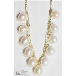 #41-10K YELLOW GOLD FRESHWATER PEARL NECKLACE
