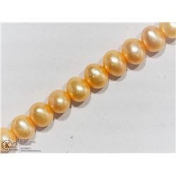 #45-GOLDEN PEARL NECKLACE W/ CUBIC ZIRCONIA CLASP