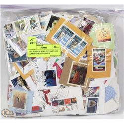 1-1/2 POUNDS WORLD STAMPS ALL COMMEMORATIVE ISSUE